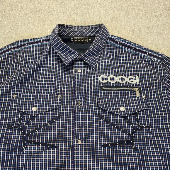 COOGI Button Up  Shirt Mens 4XL Multicolor Check Flannel - Picture 2 of 11